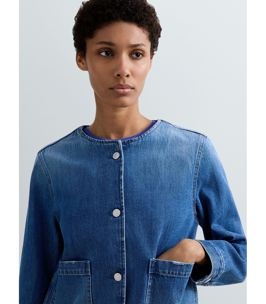 フード付きデニムジャケット 詳細画像 ブルー 6